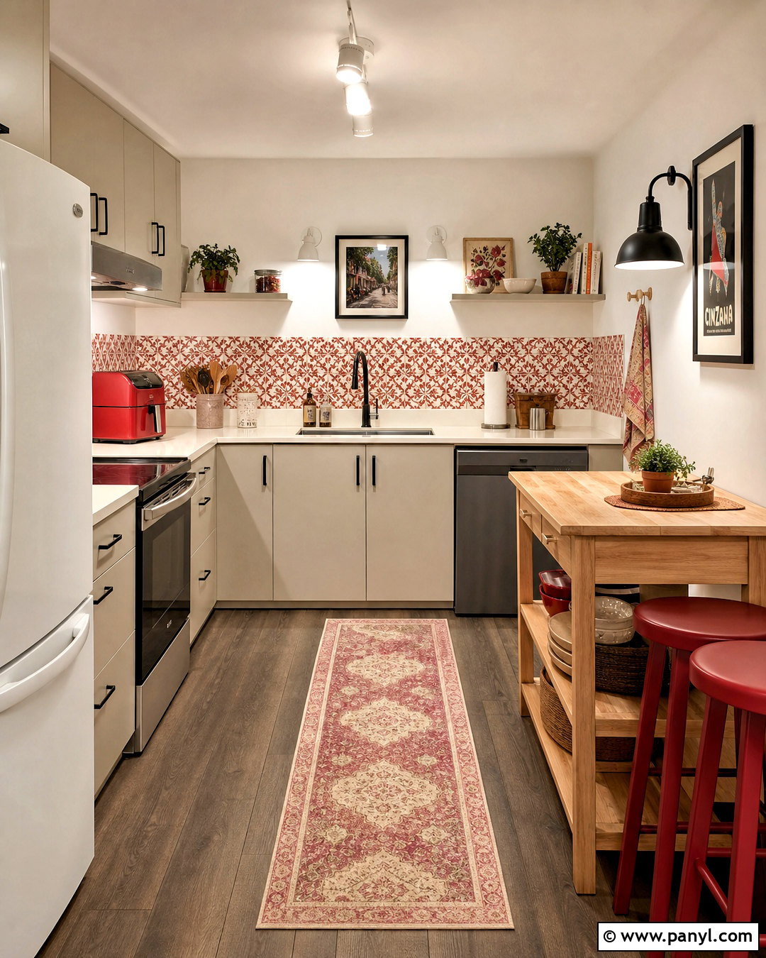 Renter-Friendly Kitchen With Red Accents - 20 kitchen with red accents