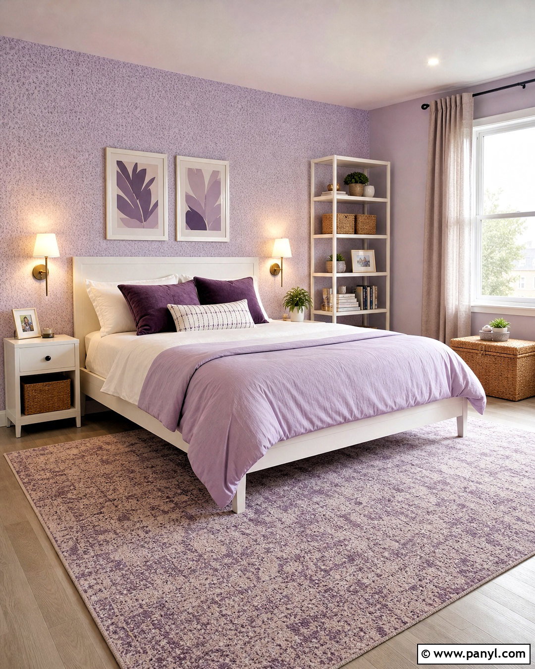 Renter-Friendly Lavender Room - 20 lavender aesthetic room ideas