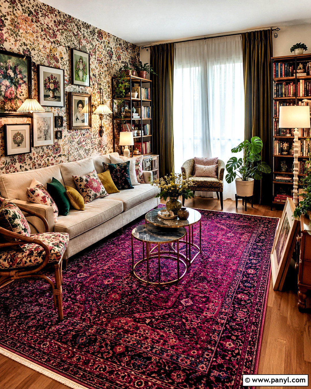 Renter Friendly Maximalist Living Room - 20 maximalist interior living room ideas