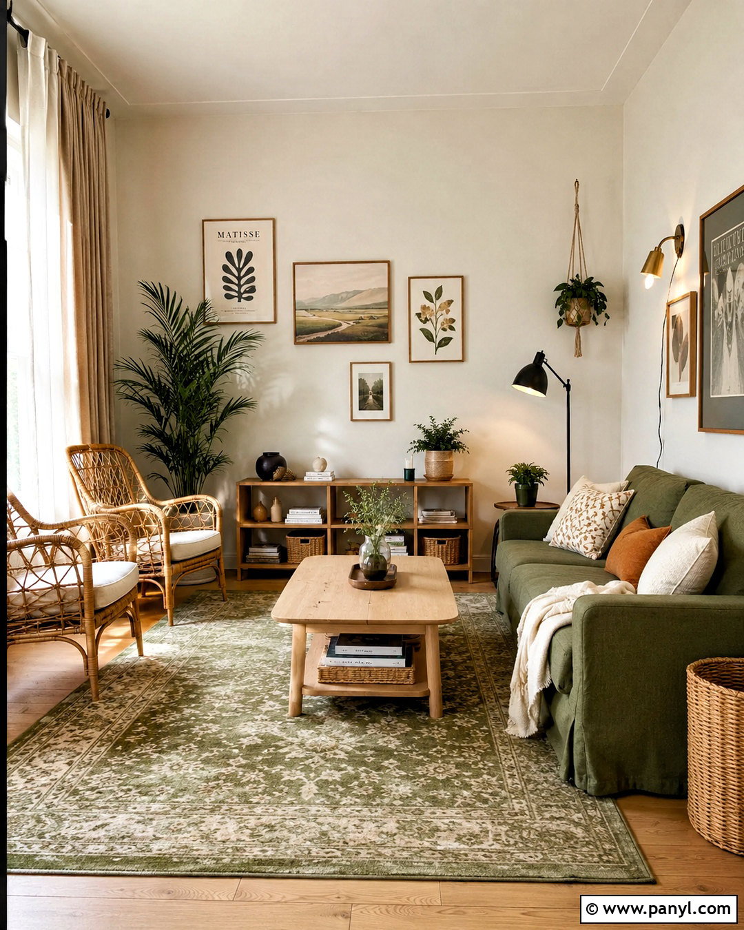Renter-Friendly Olive Green Living Room - 20 olive green living room ideas