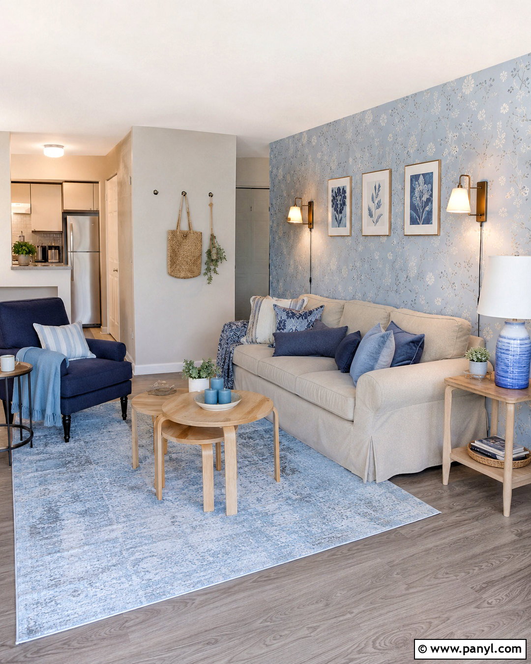 Renter-Friendly Pale Blue Living Room - 20 pale blue living room ideas