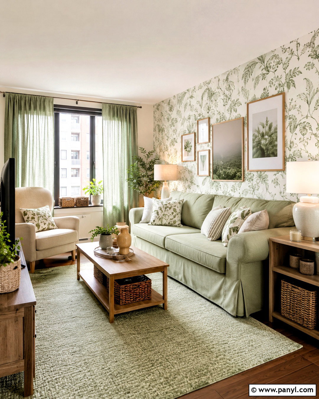 Renter-Friendly Pale Green Living Room - 20 pale green living room ideas