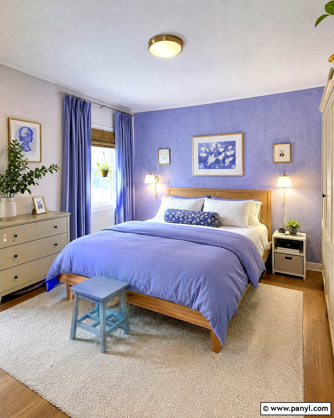Renter-Friendly Periwinkle Bedroom - 20 periwinkle bedroom ideas
