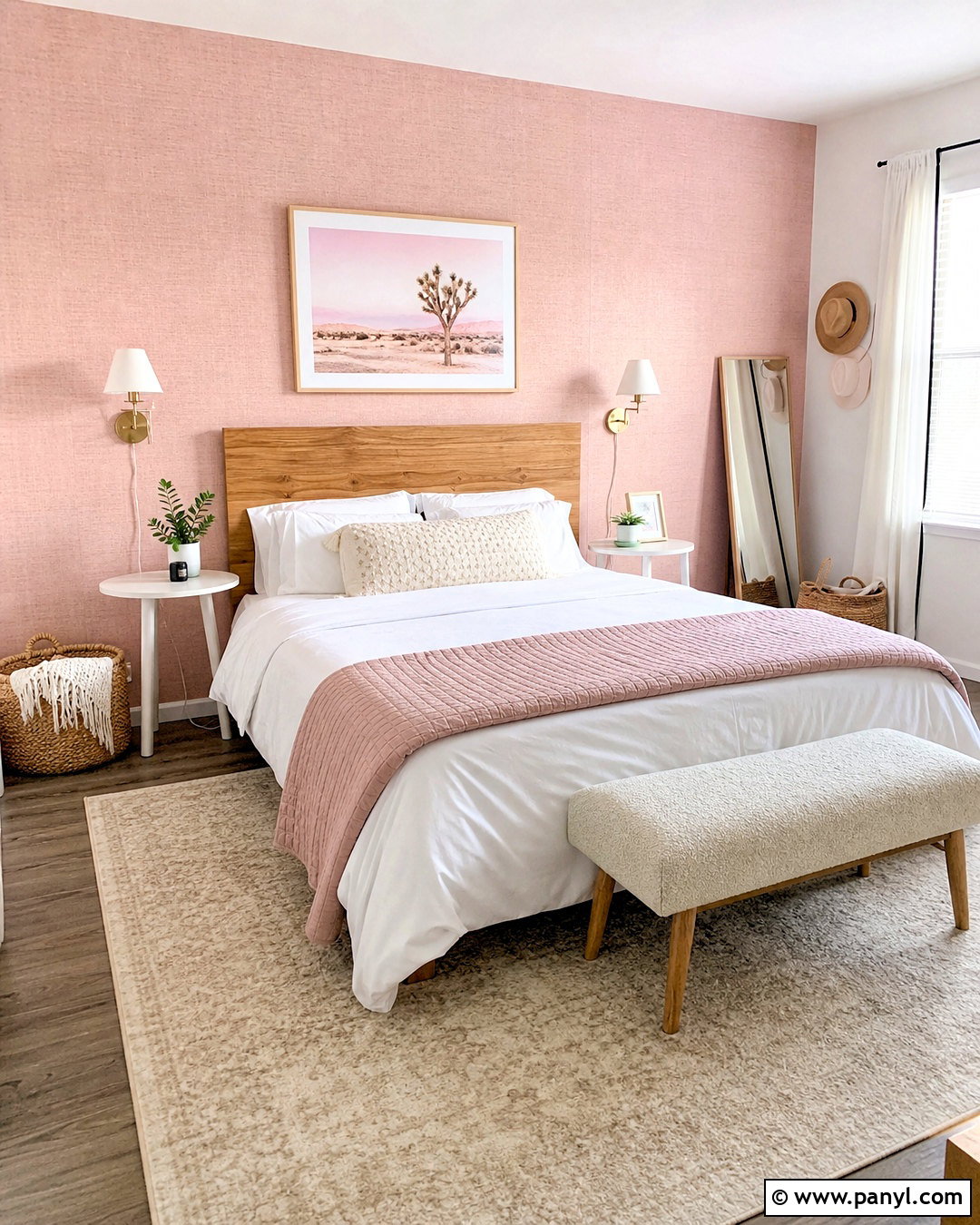 Renter Friendly Pink Accent Wall Bedroom - 20 pink accent wall bedroom ideas