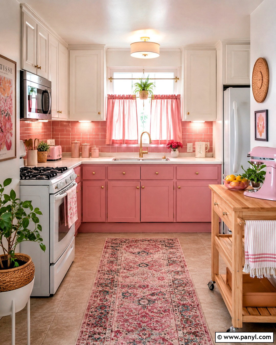 Renter Friendly Pink Kitchen - 20 pink kitchen designs