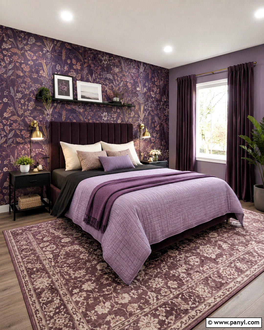 Renter-Friendly Purple Bedroom - 20 moody purple bedroom ideas