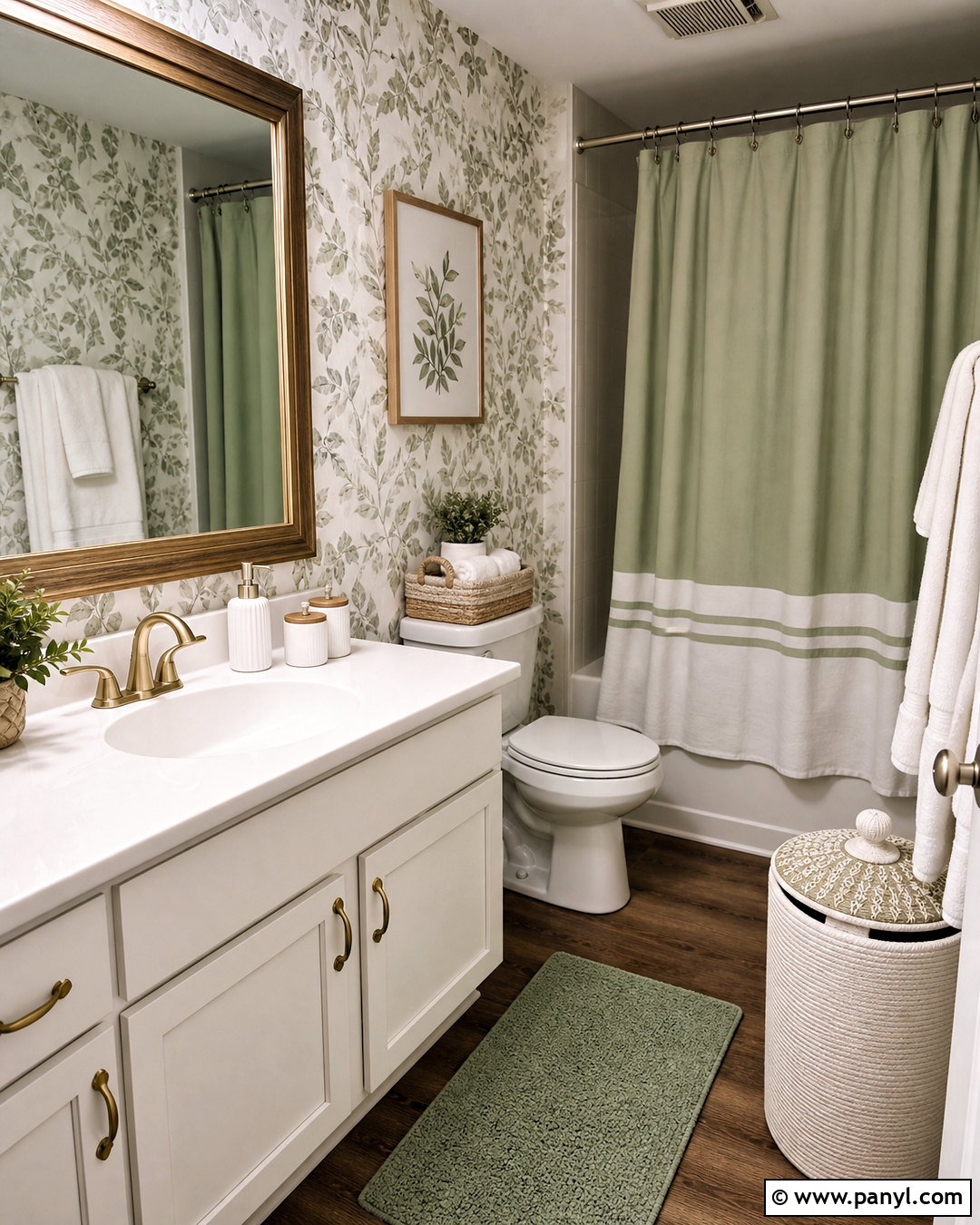 Renter-Friendly Sage Green And White Bathroom - 20 sage green and white bathroom ideas