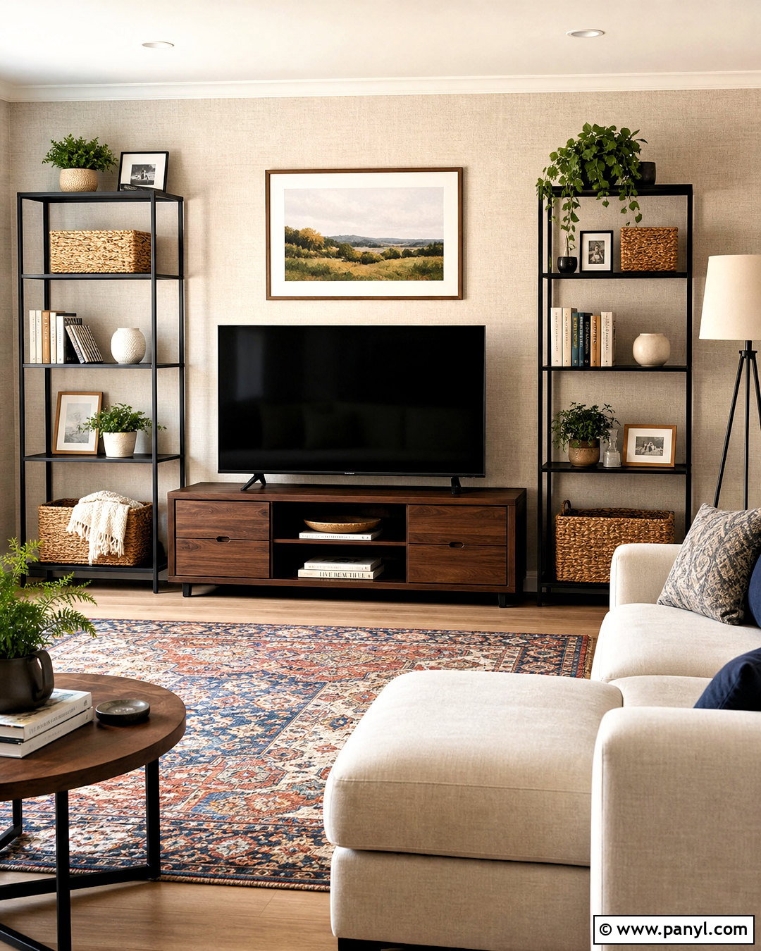 Renter-Friendly TV Wall - 20 simple tv wall design ideas