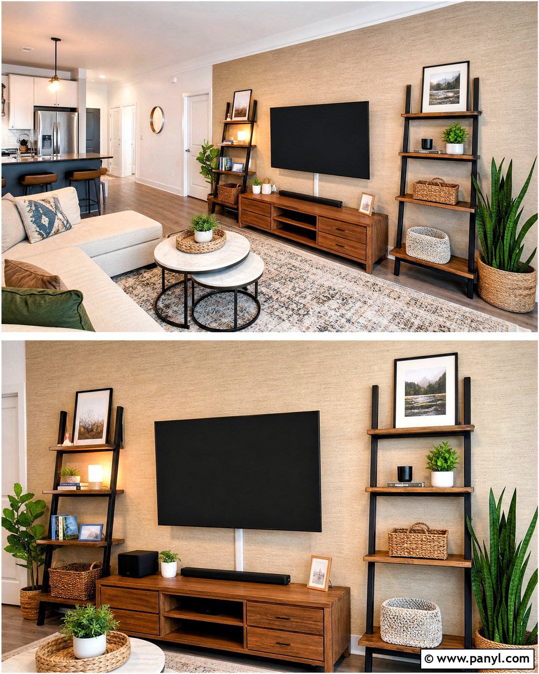 Renter-Friendly TV Wall - 20 tv wall decor ideas