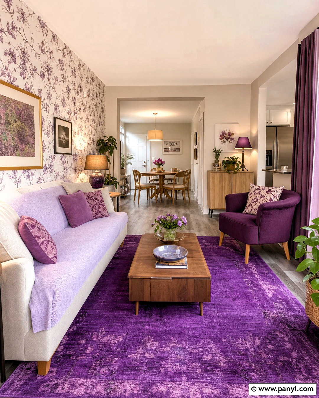 Renter Friendly Violet Living Room - 20 violet living room ideas