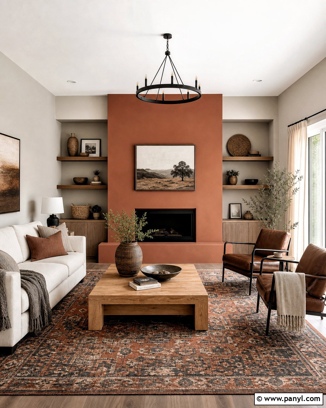 Repose Gray And Cavern Clay Living Room - 20 repose grey coordinating colors