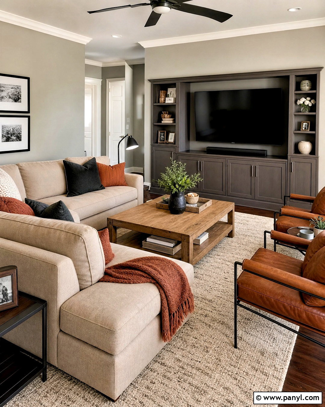 Repose Gray And Dovetail Family Room - 20 repose grey coordinating colors