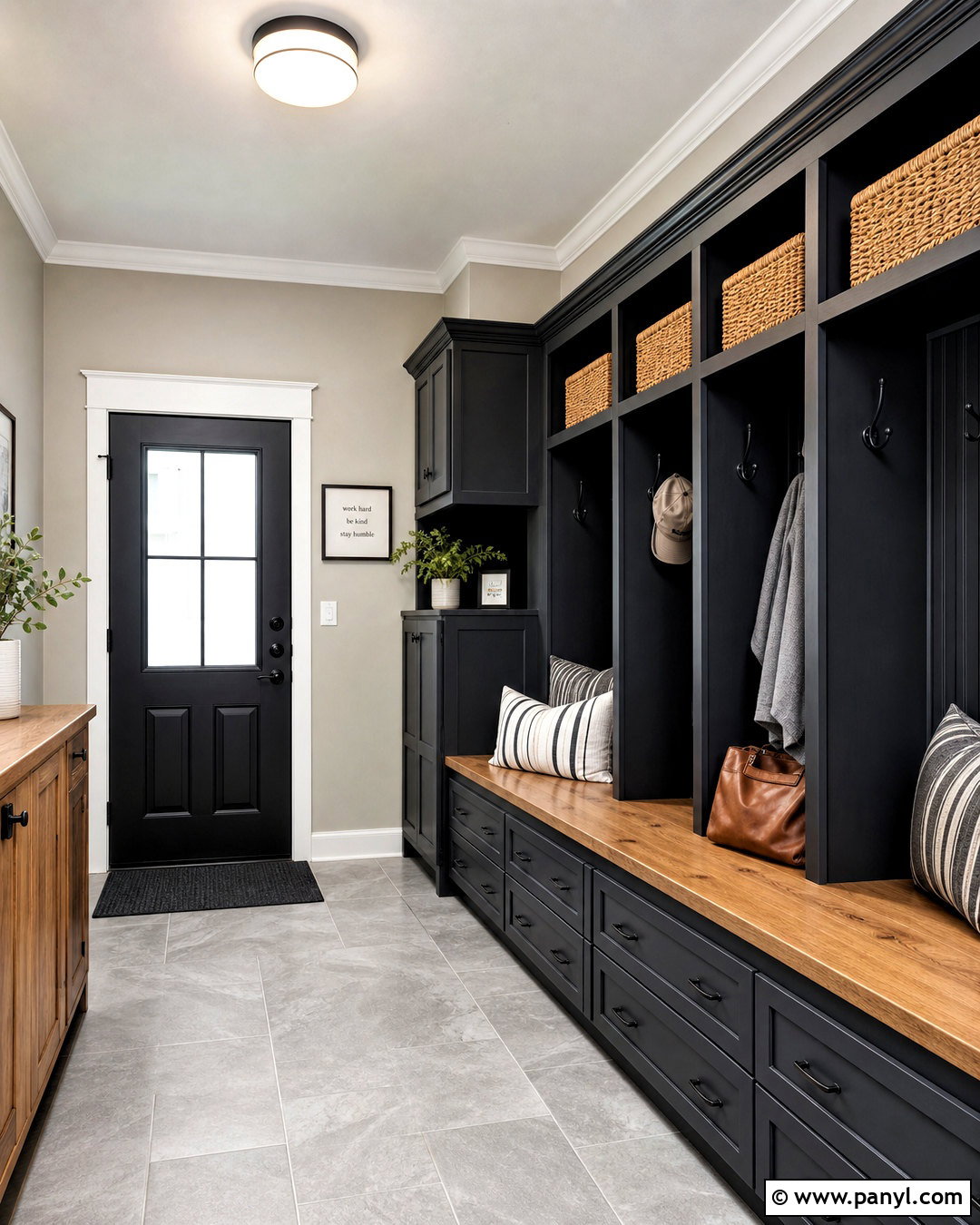 Repose Gray And Tricorn Black Mudroom - 20 repose grey coordinating colors