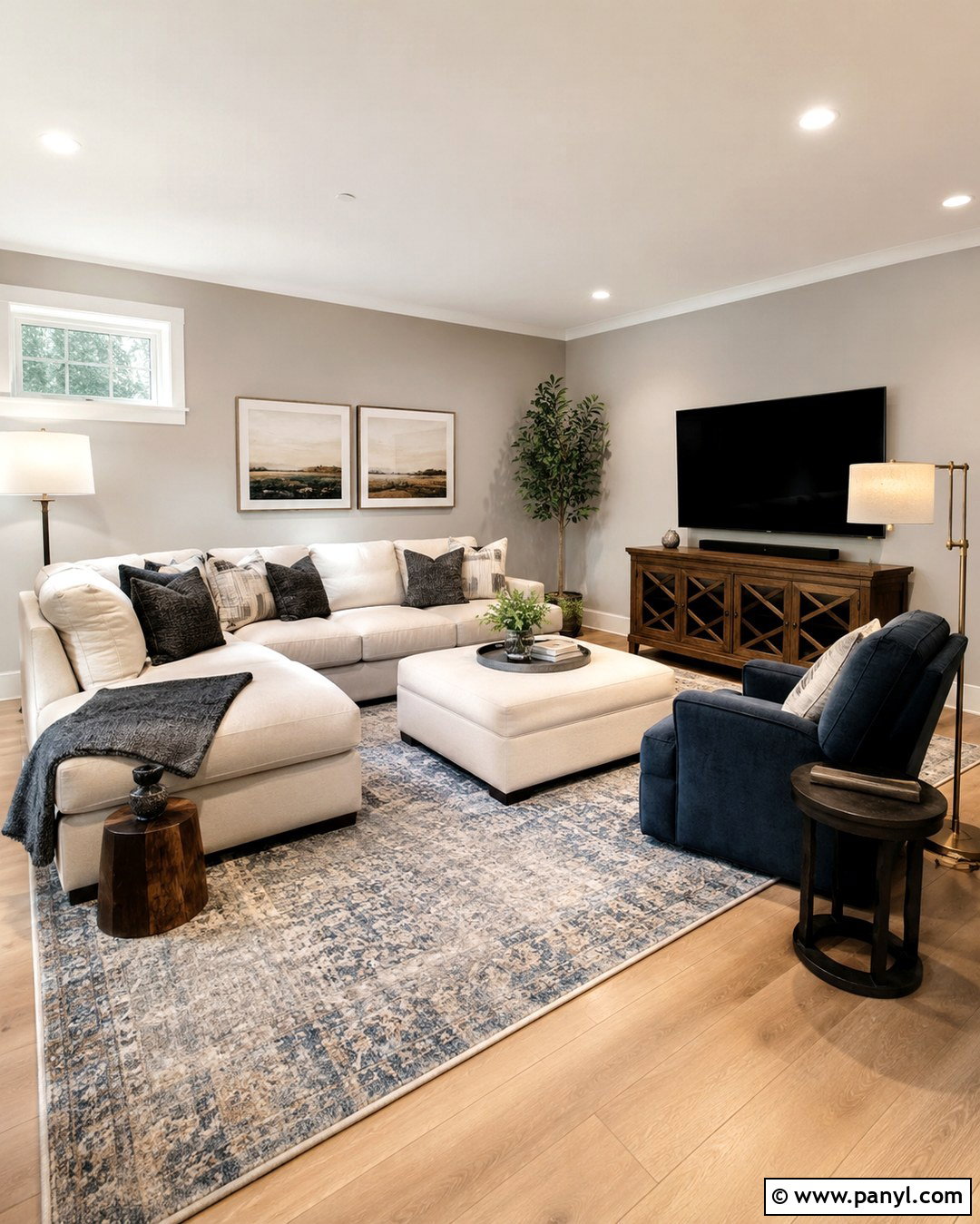 Repose Gray Basement Family Room - 20 Repose Grey Walls