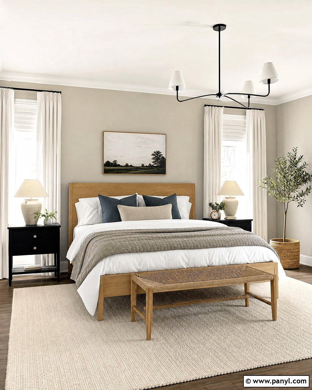 Repose Gray Bedroom - 20 warm gray paint color ideas