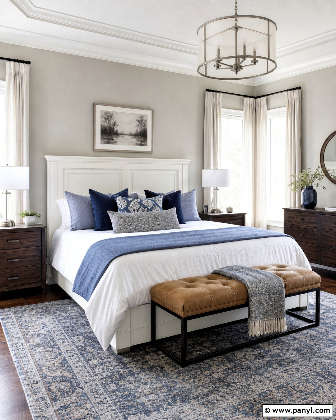 Repose Gray Bedroom With Blue Accents - 20 repose gray vs agreeable gray ideas