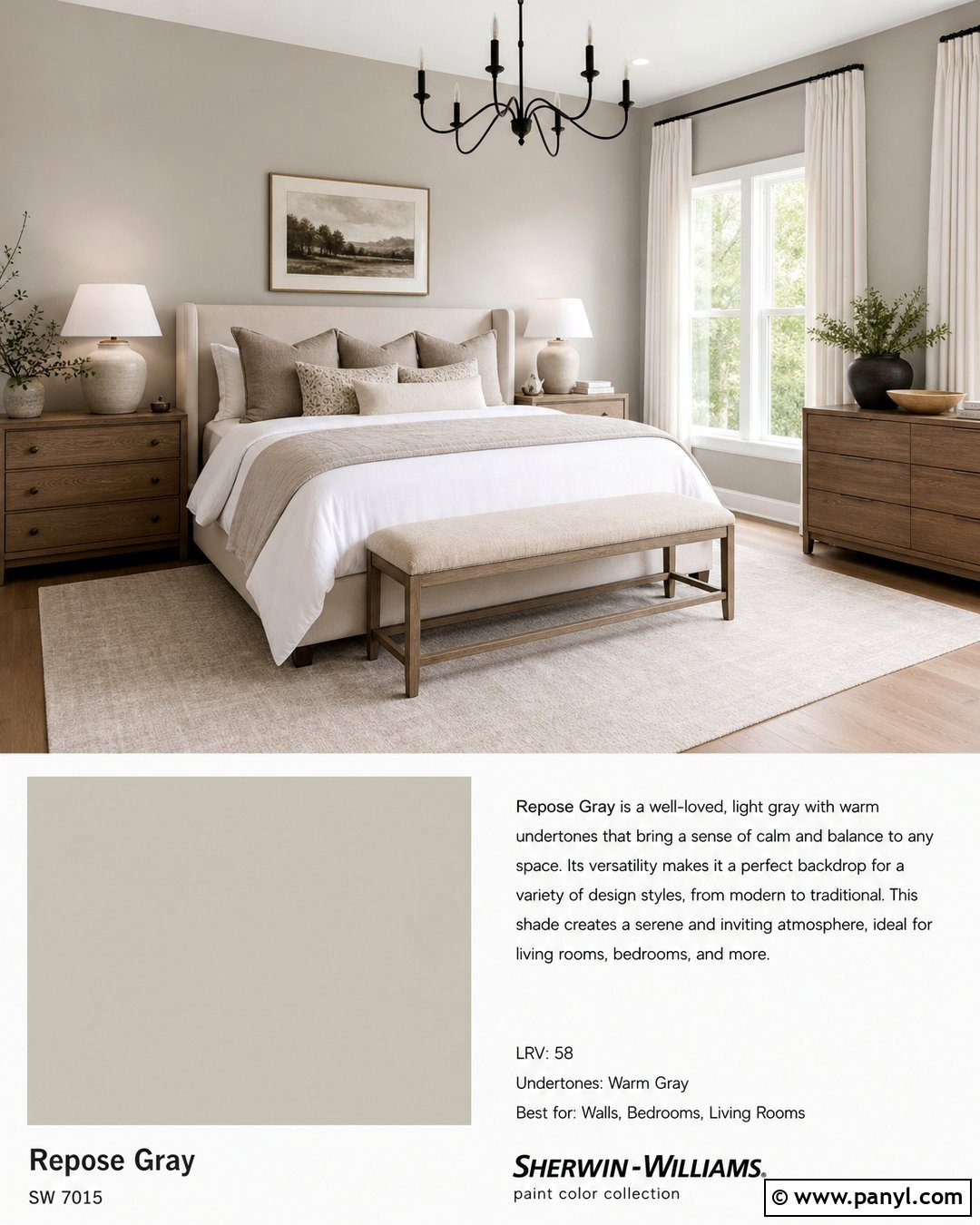 Repose Gray Bedroom With Linen Neutrals - 30 sw repose gray ideas