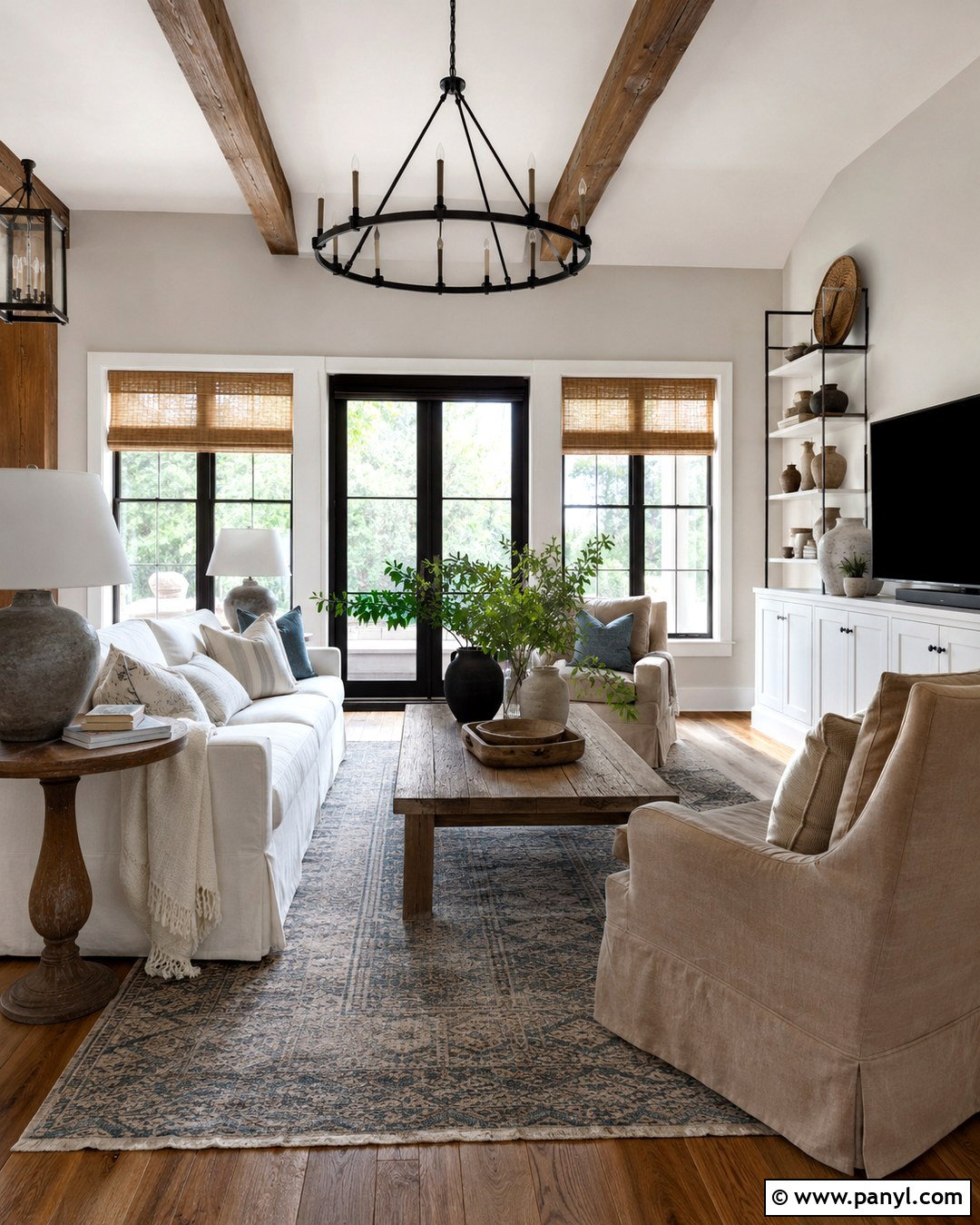 Repose Gray Farmhouse Living Room - 20 Repose Grey Walls