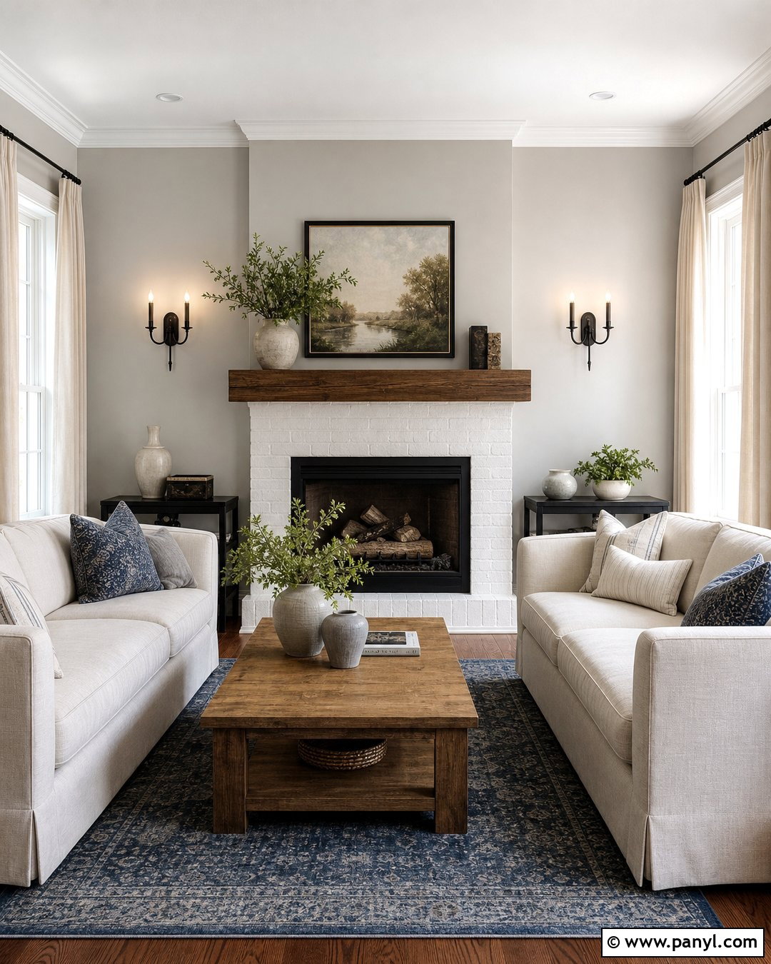 Repose Gray Fireplace Room With White Trim - 20 repose gray with white trim ideas