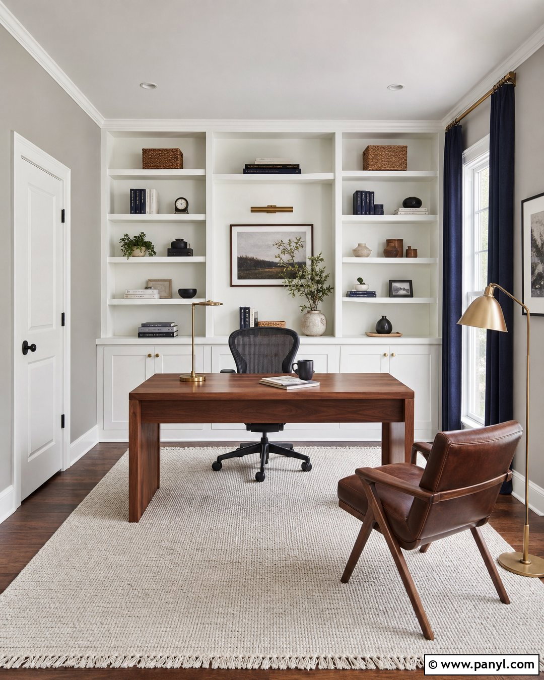 Repose Gray Home Office With White Trim - 20 repose gray with white trim ideas
