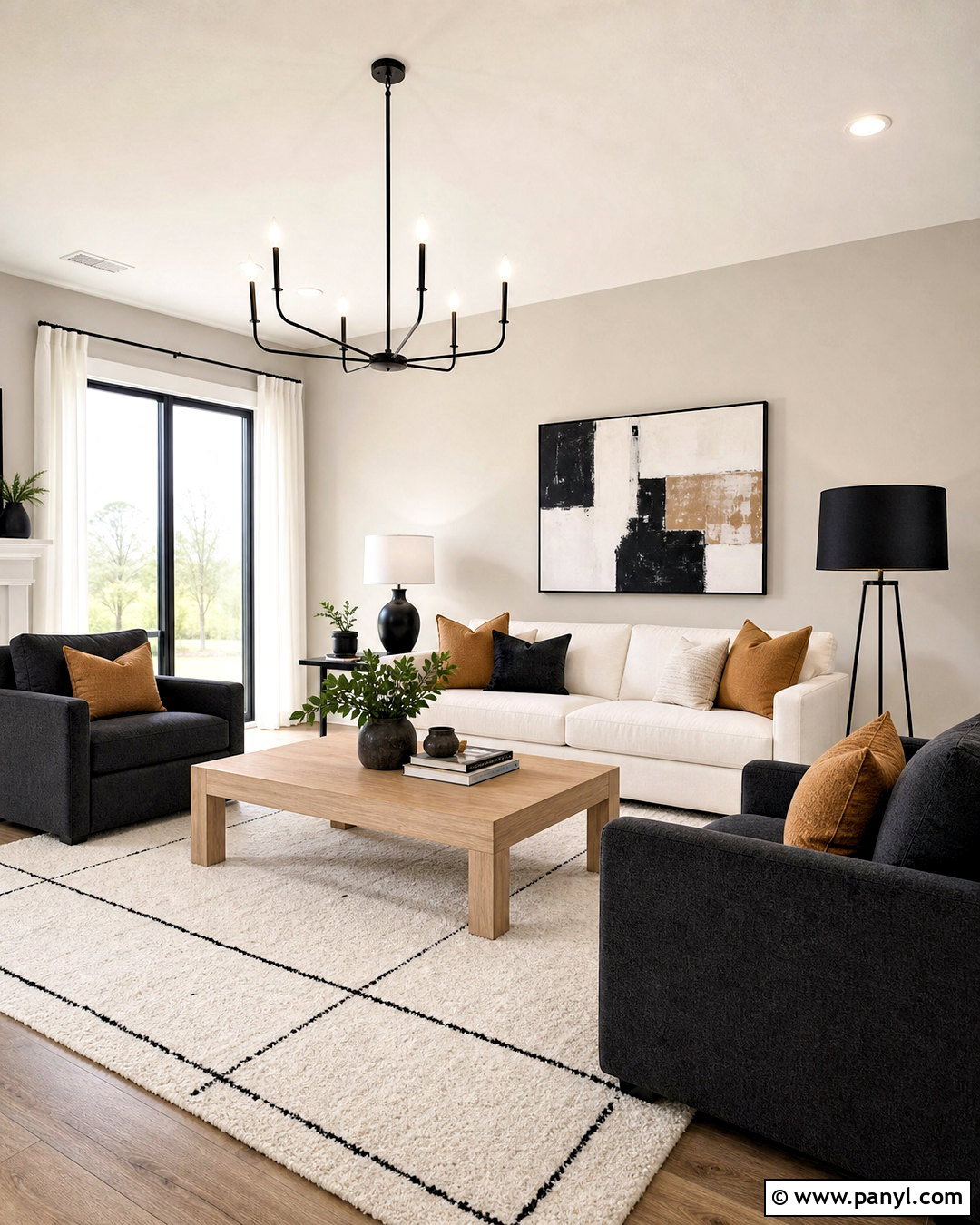 Repose Gray Living Room With Black Accents - 20 repose gray living room ideas