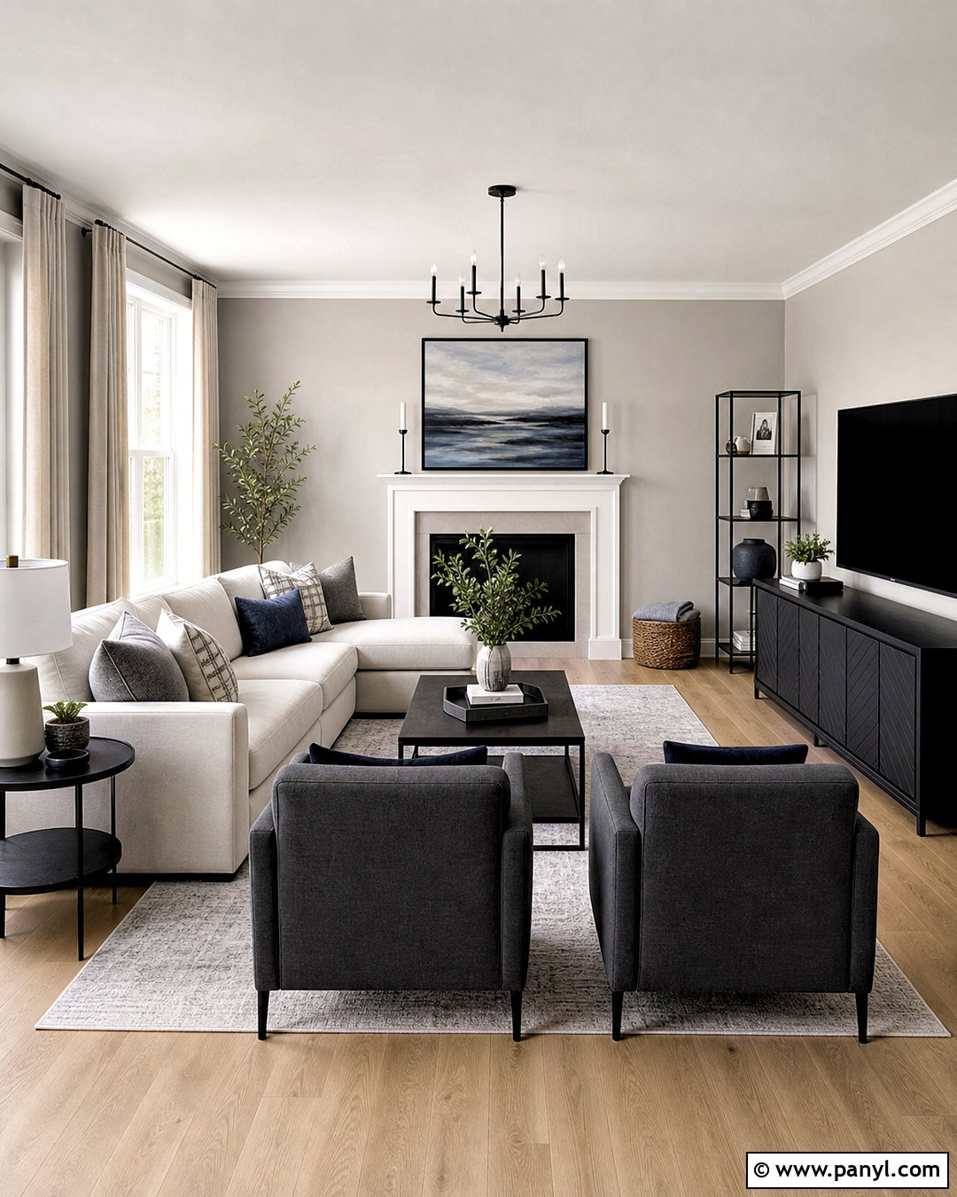 Repose Gray Living Room With Black Accents - 20 repose gray vs agreeable gray ideas
