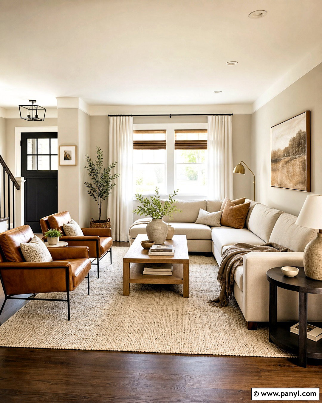 Repose Gray Living Room With Dark Wood Floors - 20 repose gray living room ideas