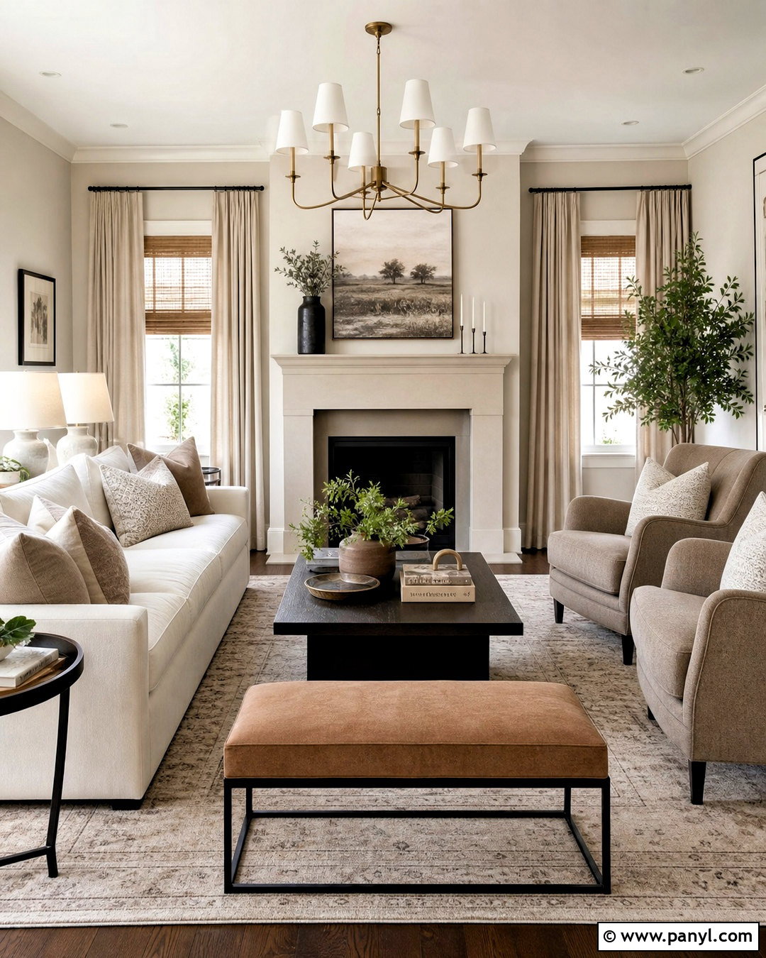 Repose Gray Living Room With Layered Neutrals - 20 repose gray living room ideas
