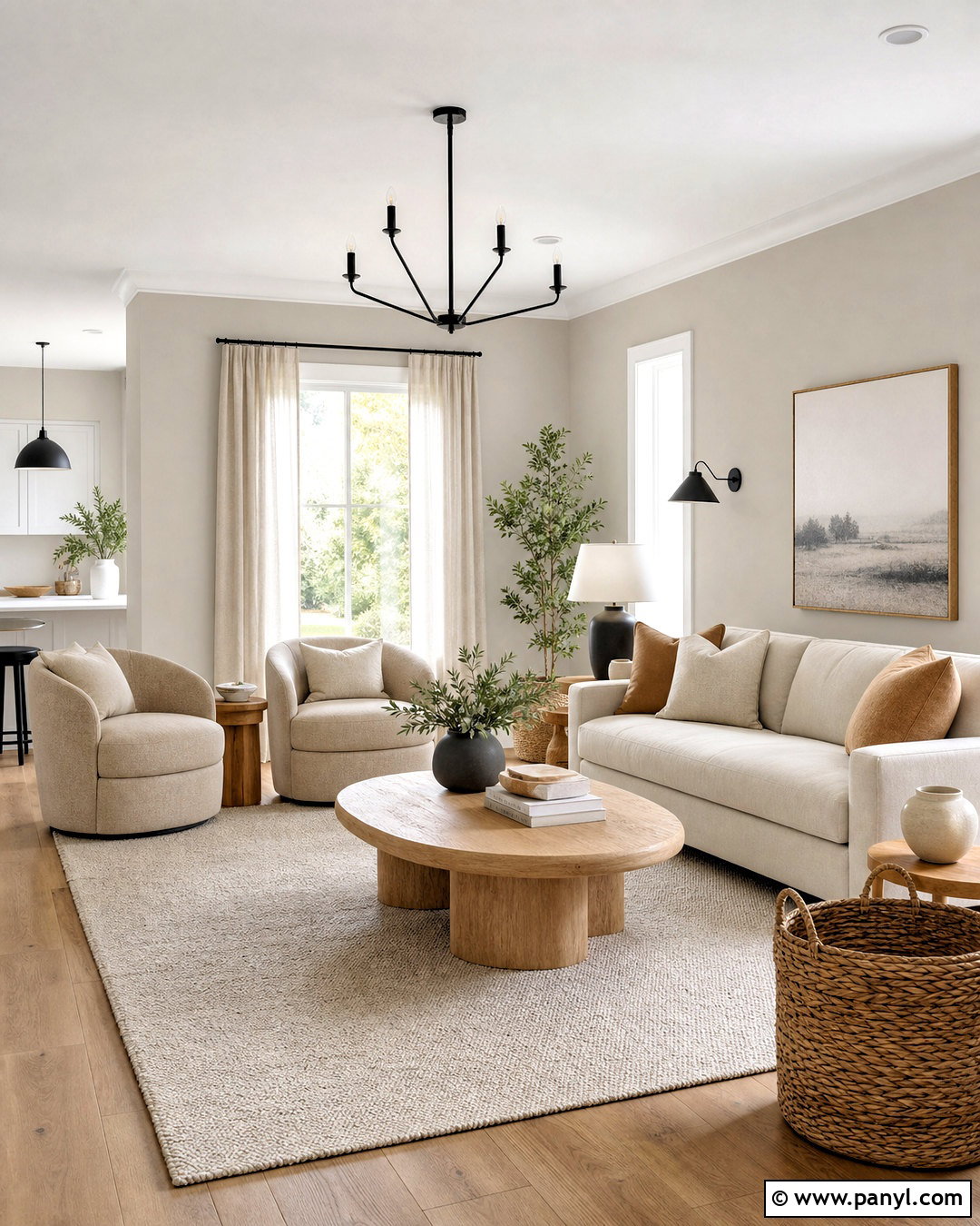Repose Gray Living Room With Light Oak Furniture - 20 repose gray living room ideas