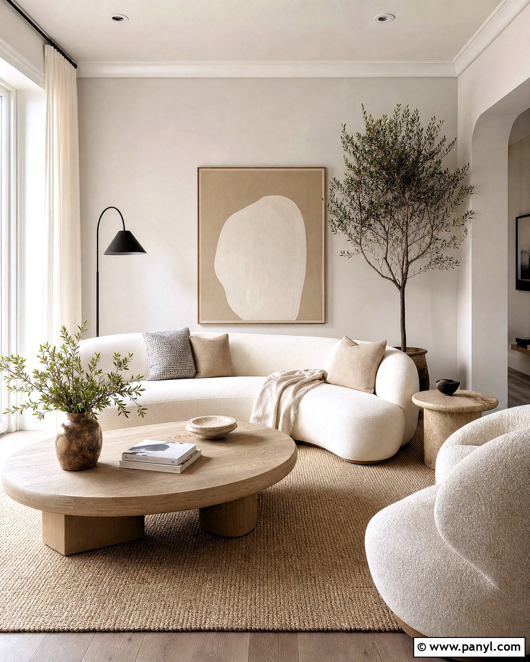 Repose Gray Organic Modern Living Room - 20 repose gray living room ideas