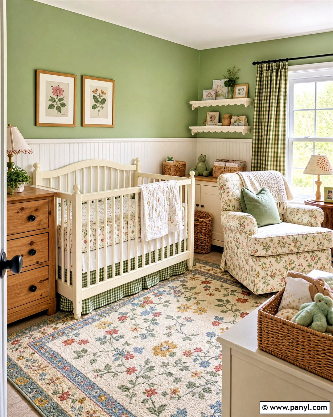 Restful Green Cottage Nursery - 20 sherwin williams green nursery ideas