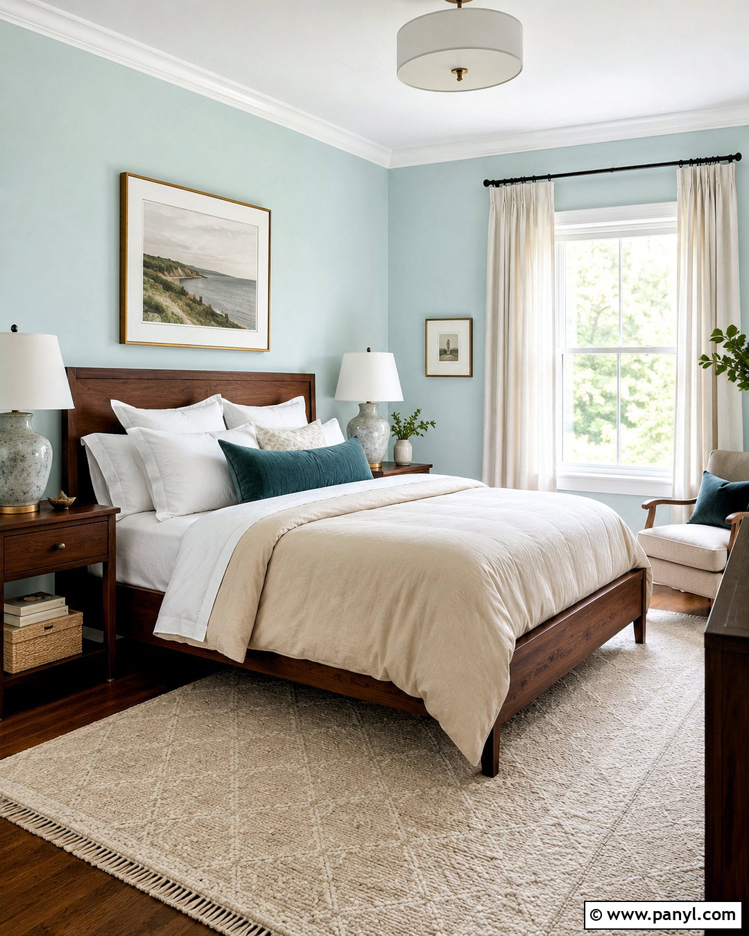 Retiring Blue SW 6763 Guest Room - 20 light teal paint colors