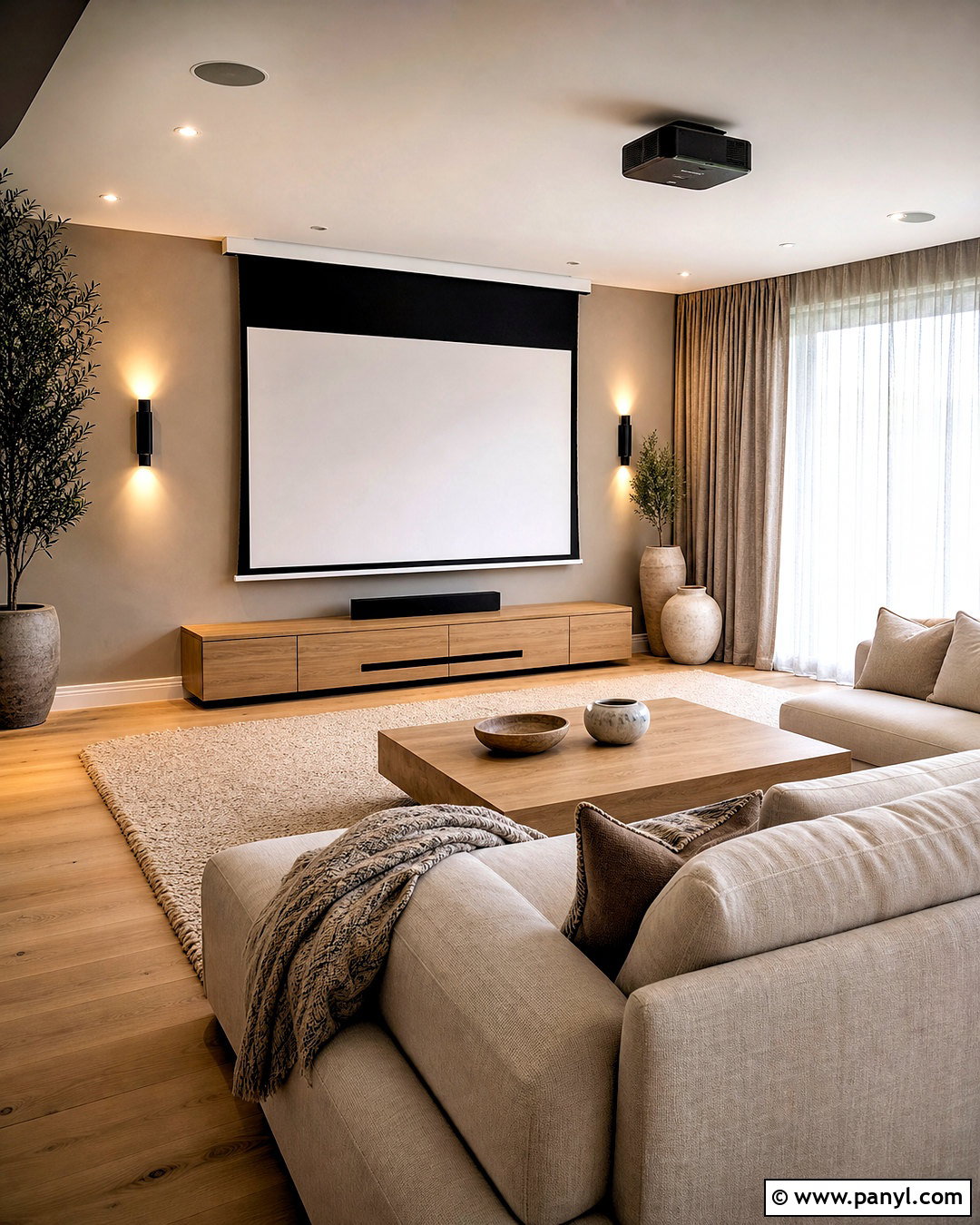 Retractable Projector Screen Living Room - 20 tv projector living room ideas