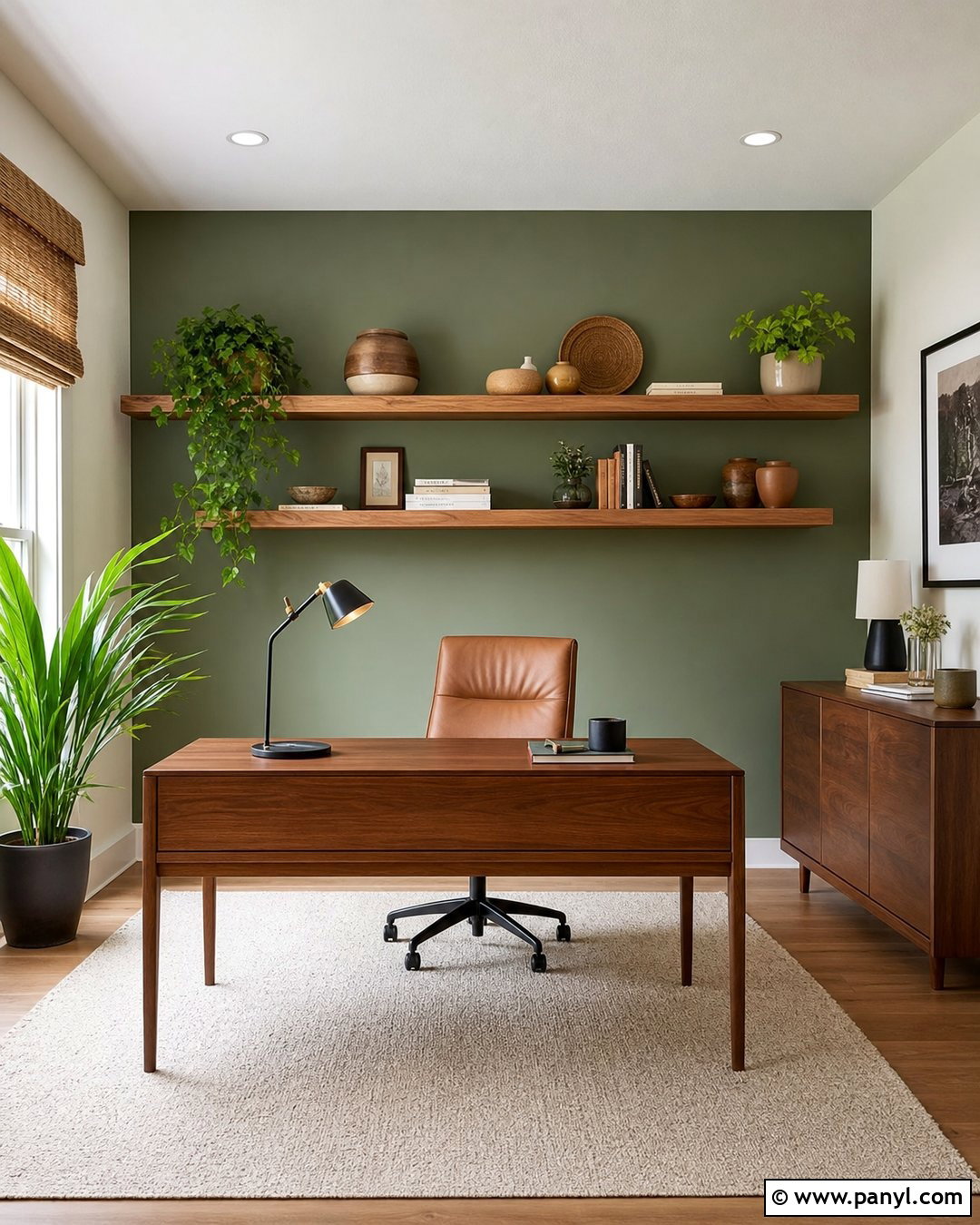 Retreat Accent Wall Home Office - 20 Sherwin William Accent Wall Ideas
