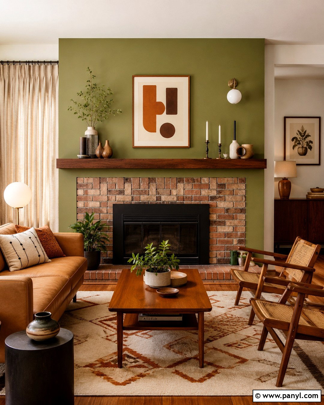 Retro Avocado Green Fireplace Wall - 20 Green Fireplace Wall Paint Colors
