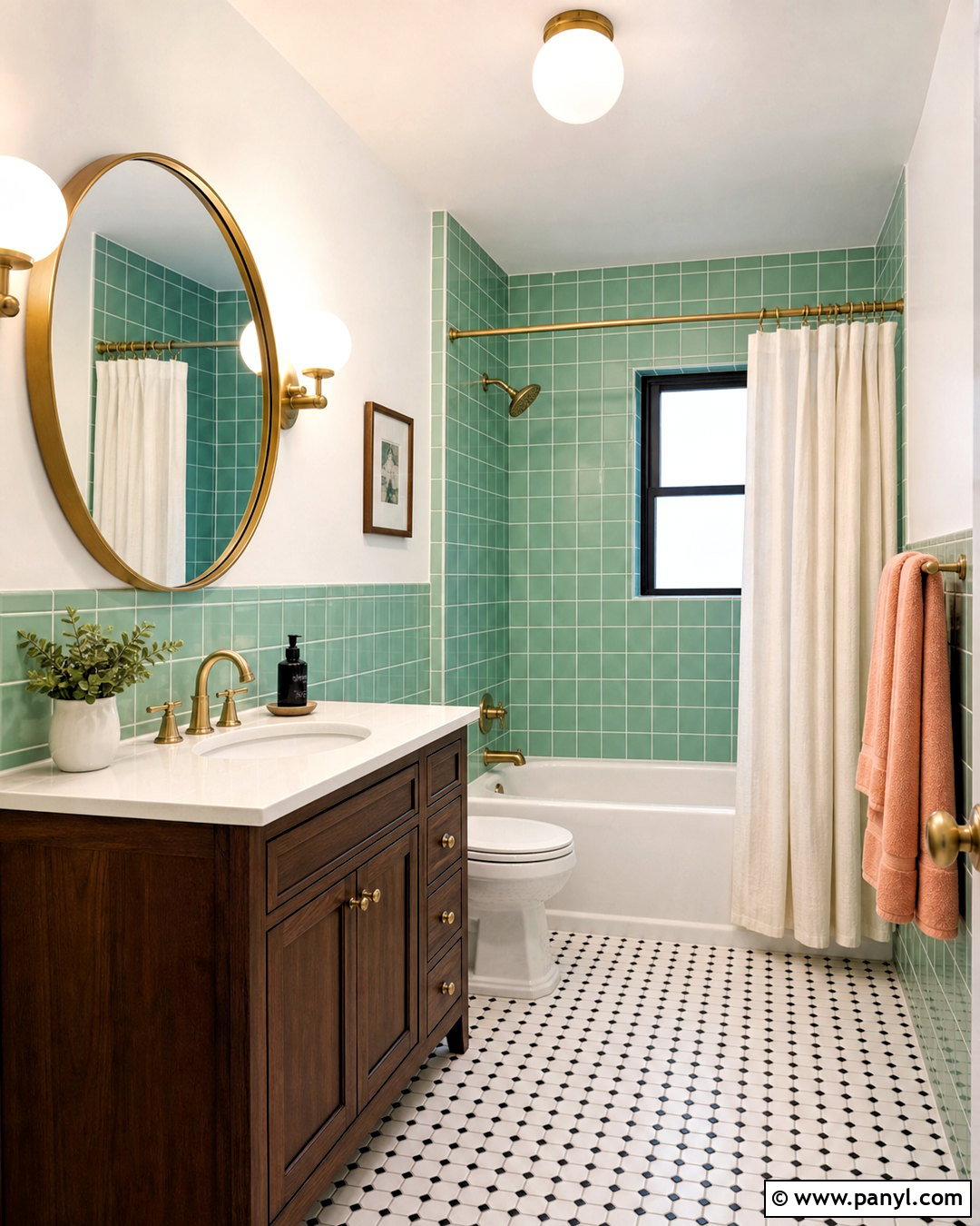 Retro Bathroom With Colorful Tile - 20 retro rooms