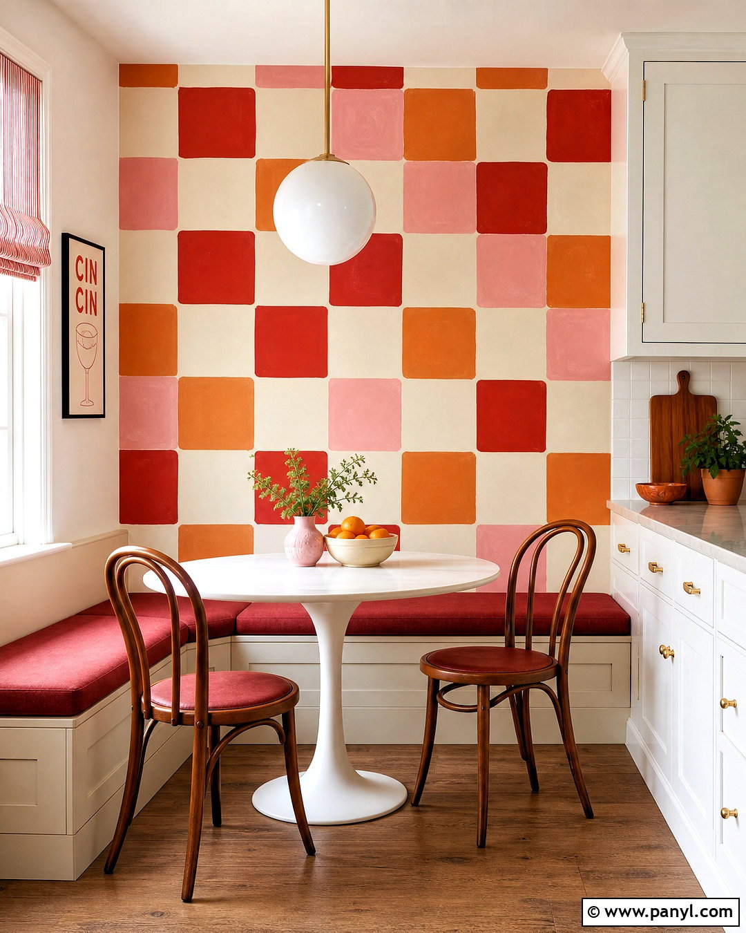 Retro Checkerboard Wall Mural - 20 retro wall mural ideas