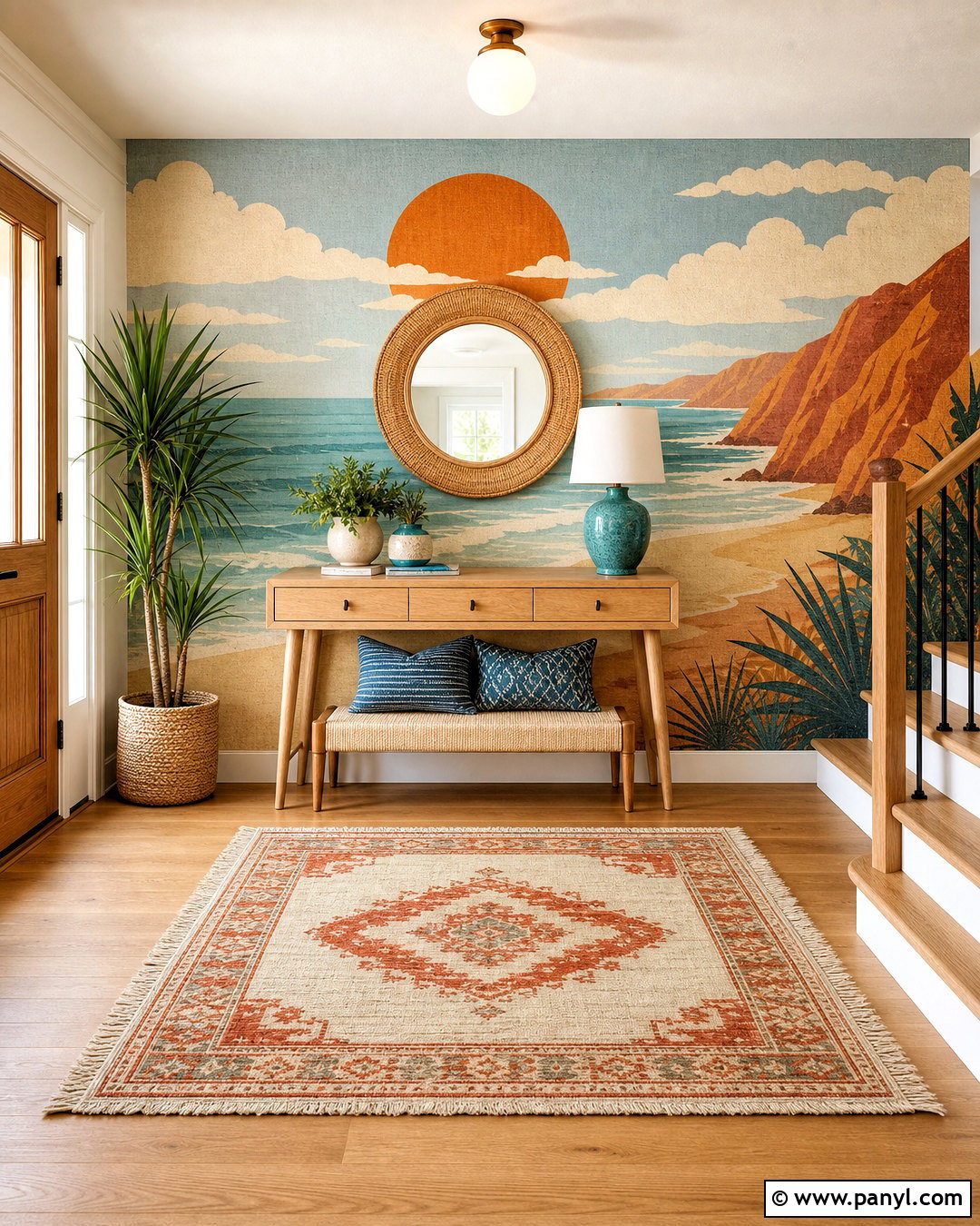 Retro Coastal Wall Mural - 20 retro wall mural ideas