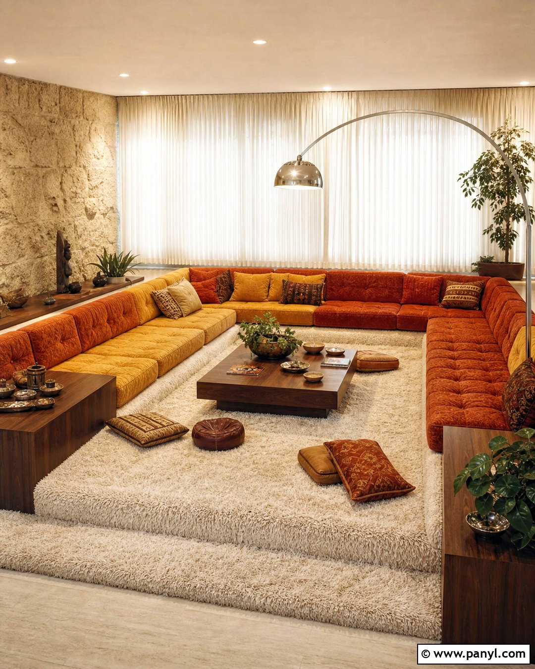 Retro Conversation Pit Living Room - 20 retro rooms