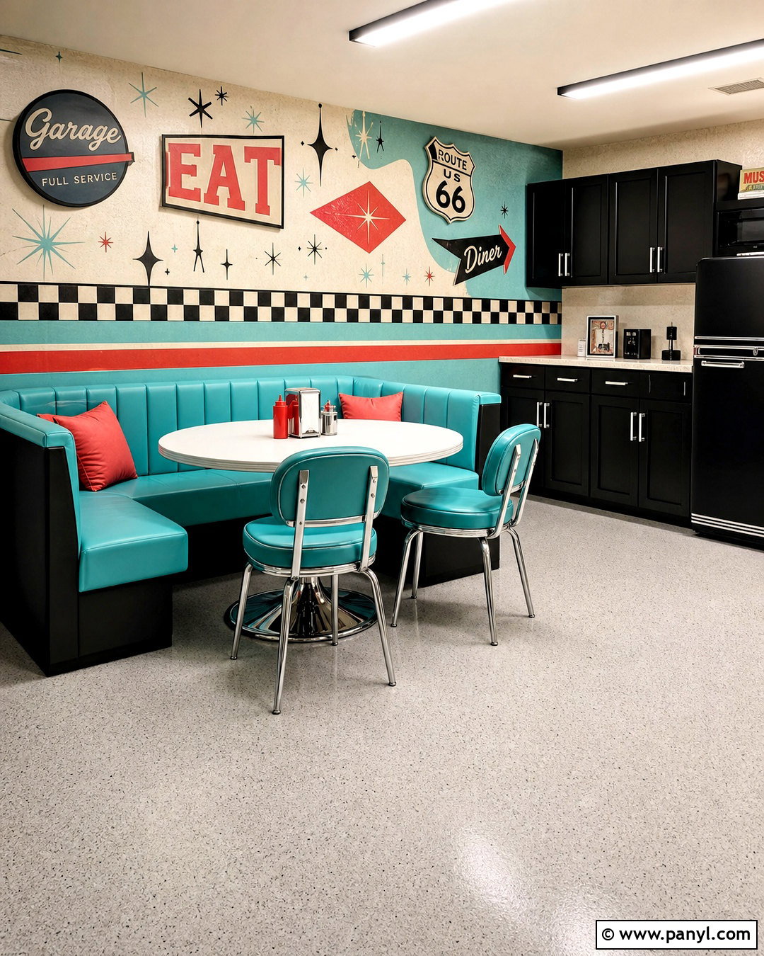 Retro Diner Garage Wallpaper - 20 garage wallpaper ideas
