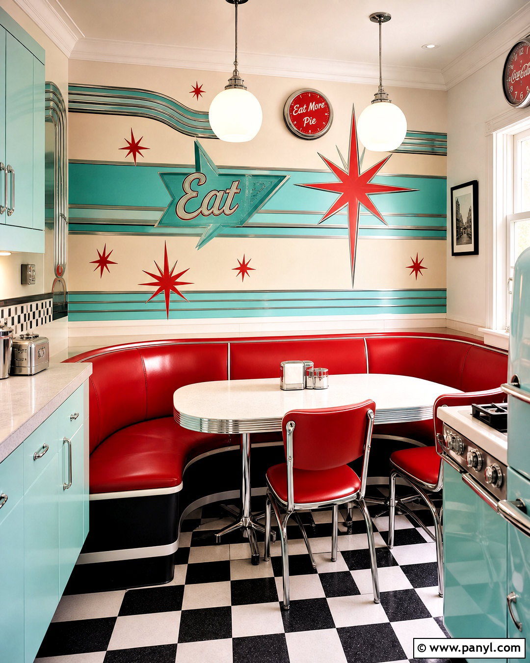 Retro Diner Wall Mural - 20 retro wall mural ideas