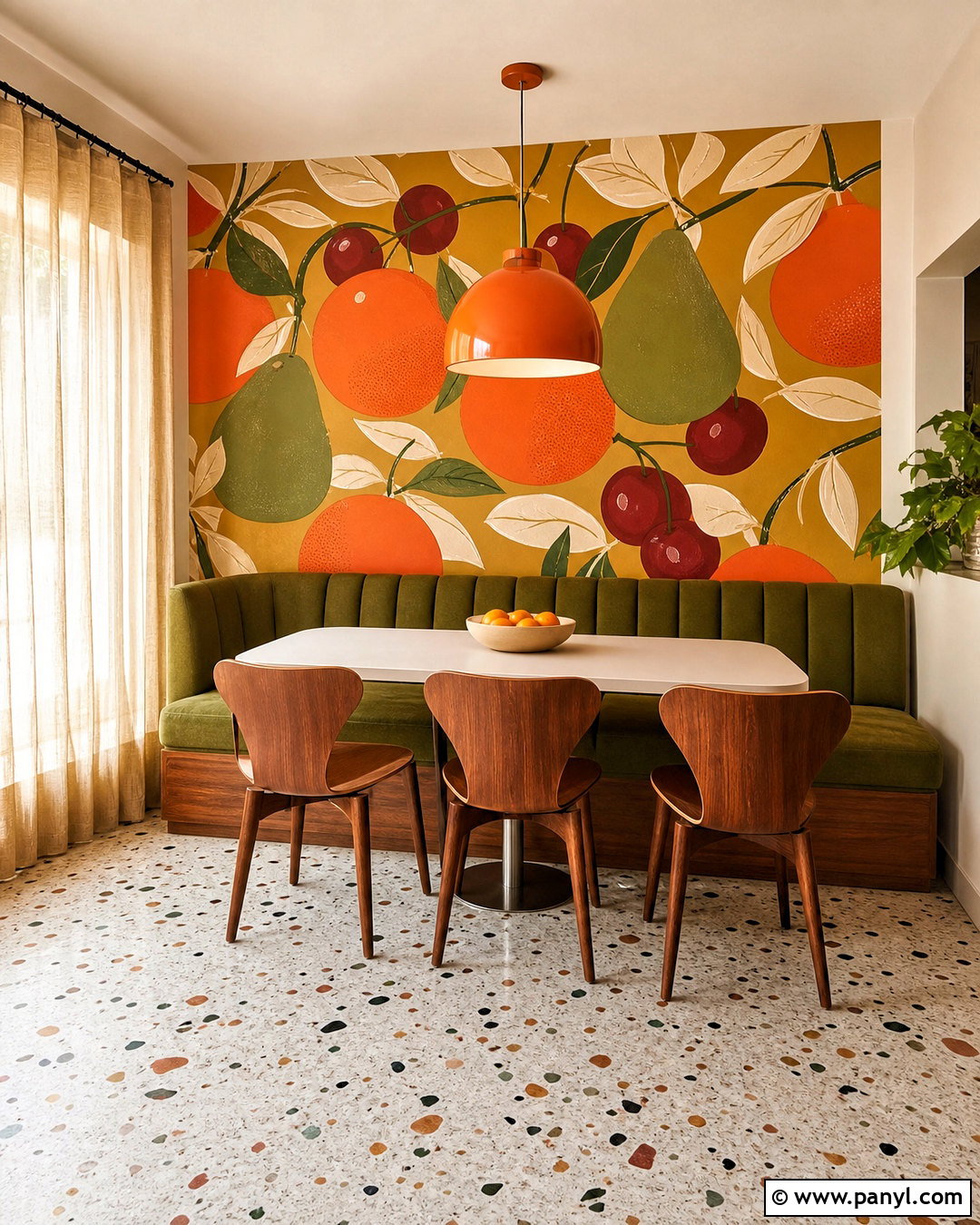Retro Fruit Wall Mural - 20 70s wall mural ideas