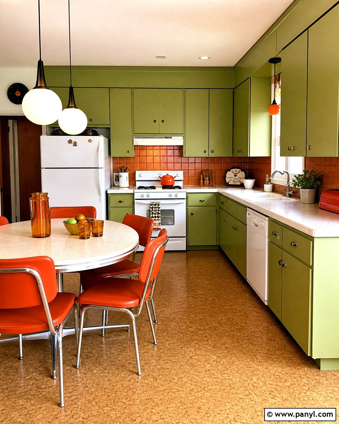 Retro Green And Orange Kitchen - 20 green and orange kitchen ideas