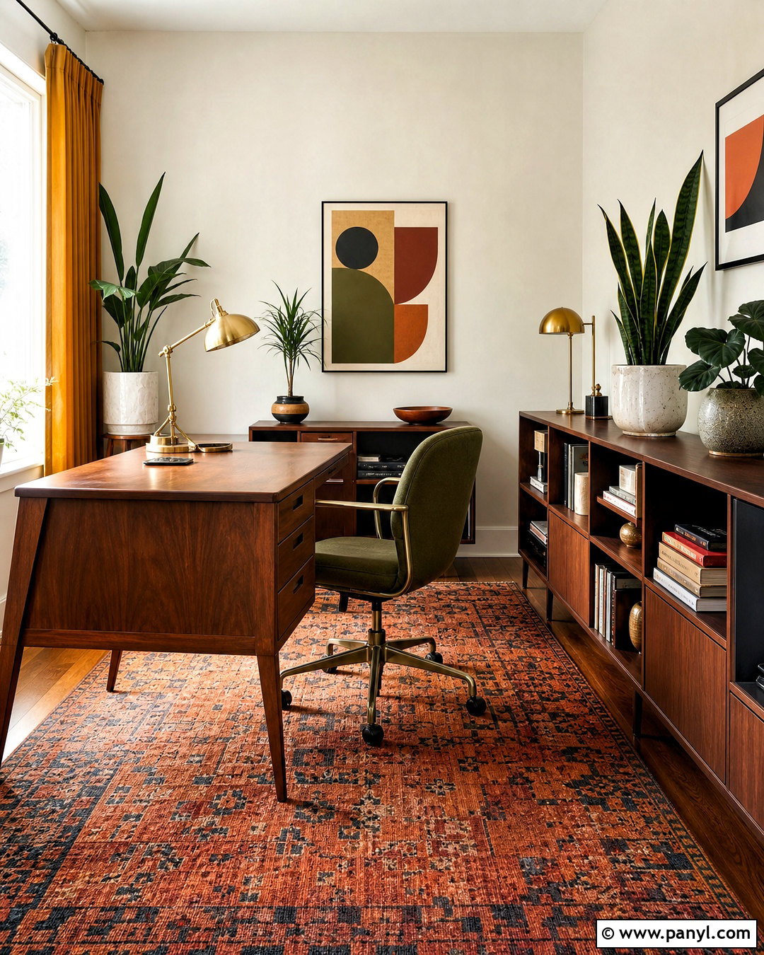 Retro Home Office With Vintage Furniture - 20 retro rooms