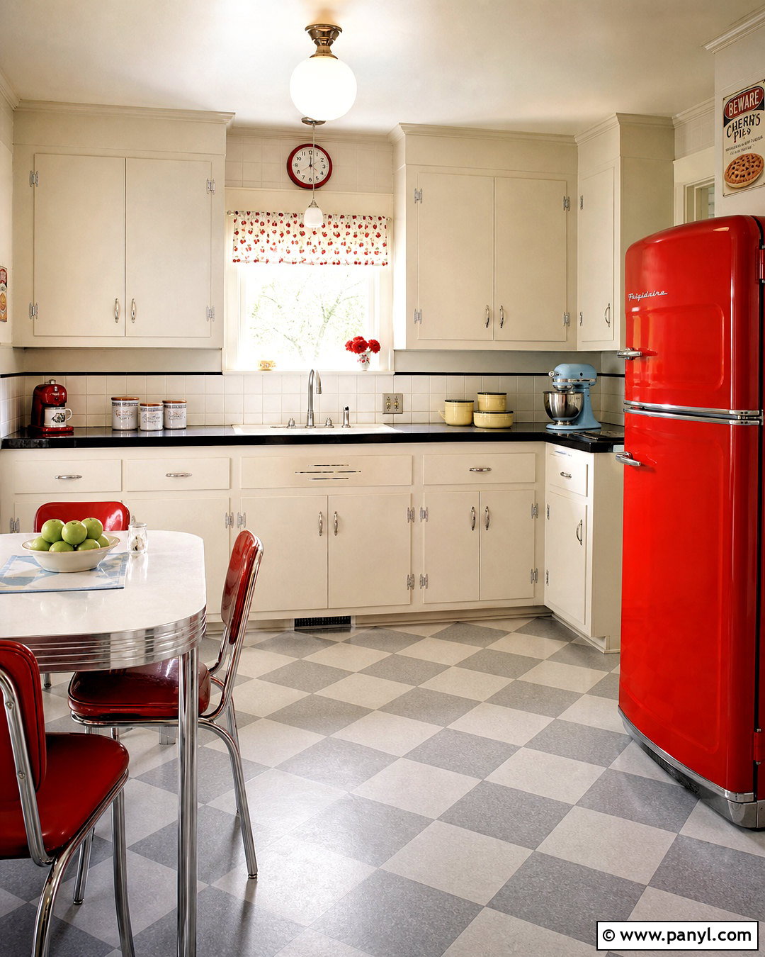 Retro Kitchen With Red Accents - 20 kitchen with red accents