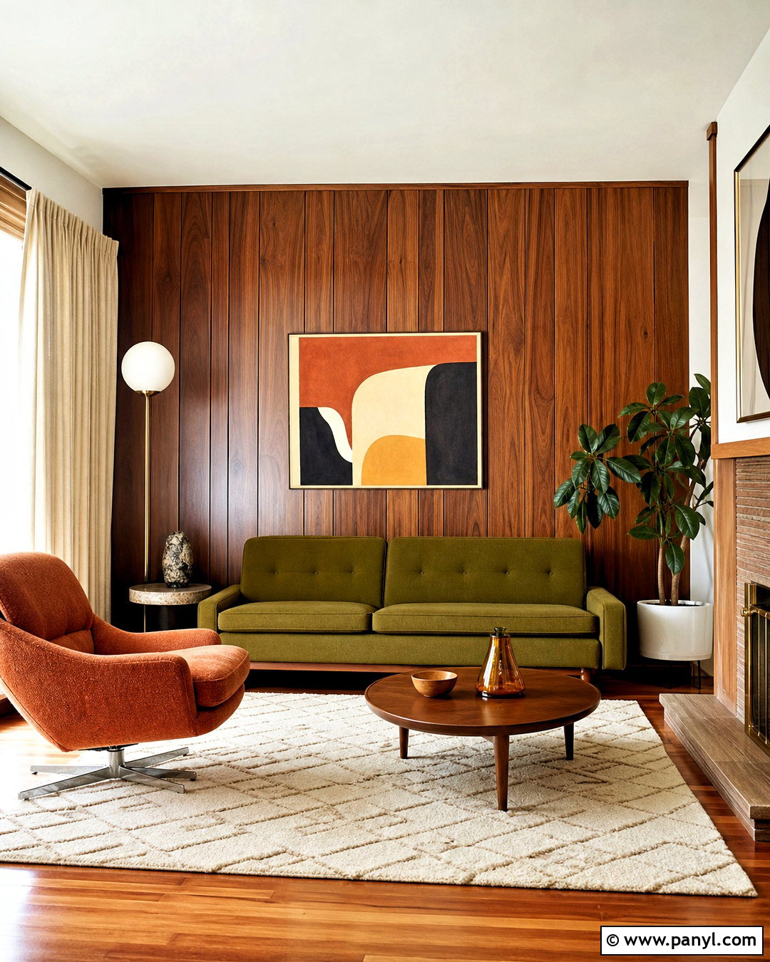 Retro Living Room With Wood Paneling - 20 retro rooms