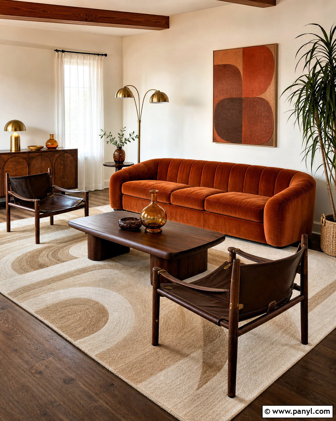 Retro Orange And Brown Living Room - 20 retro rooms