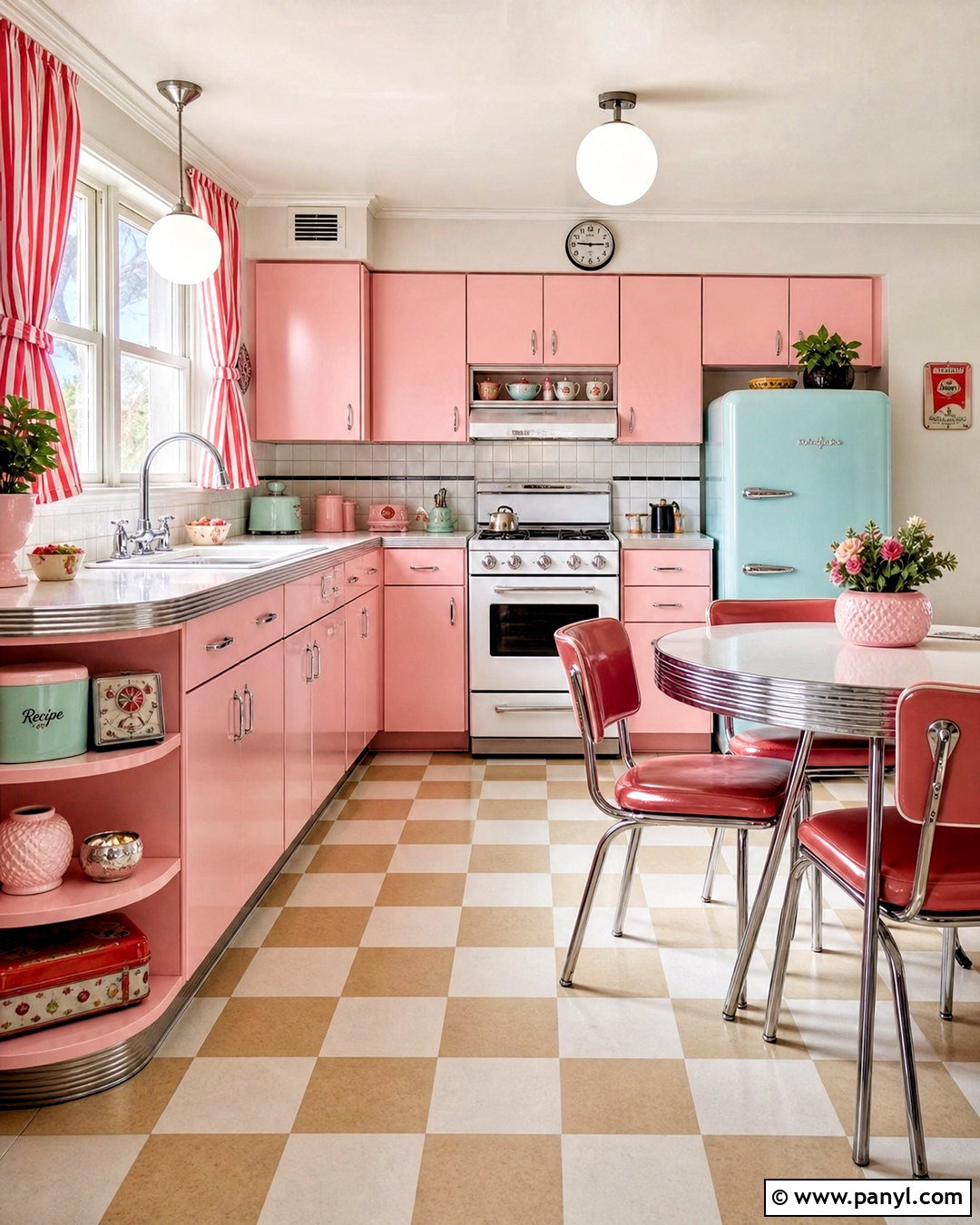 Retro Pink Kitchen - 20 pink kitchen decor ideas