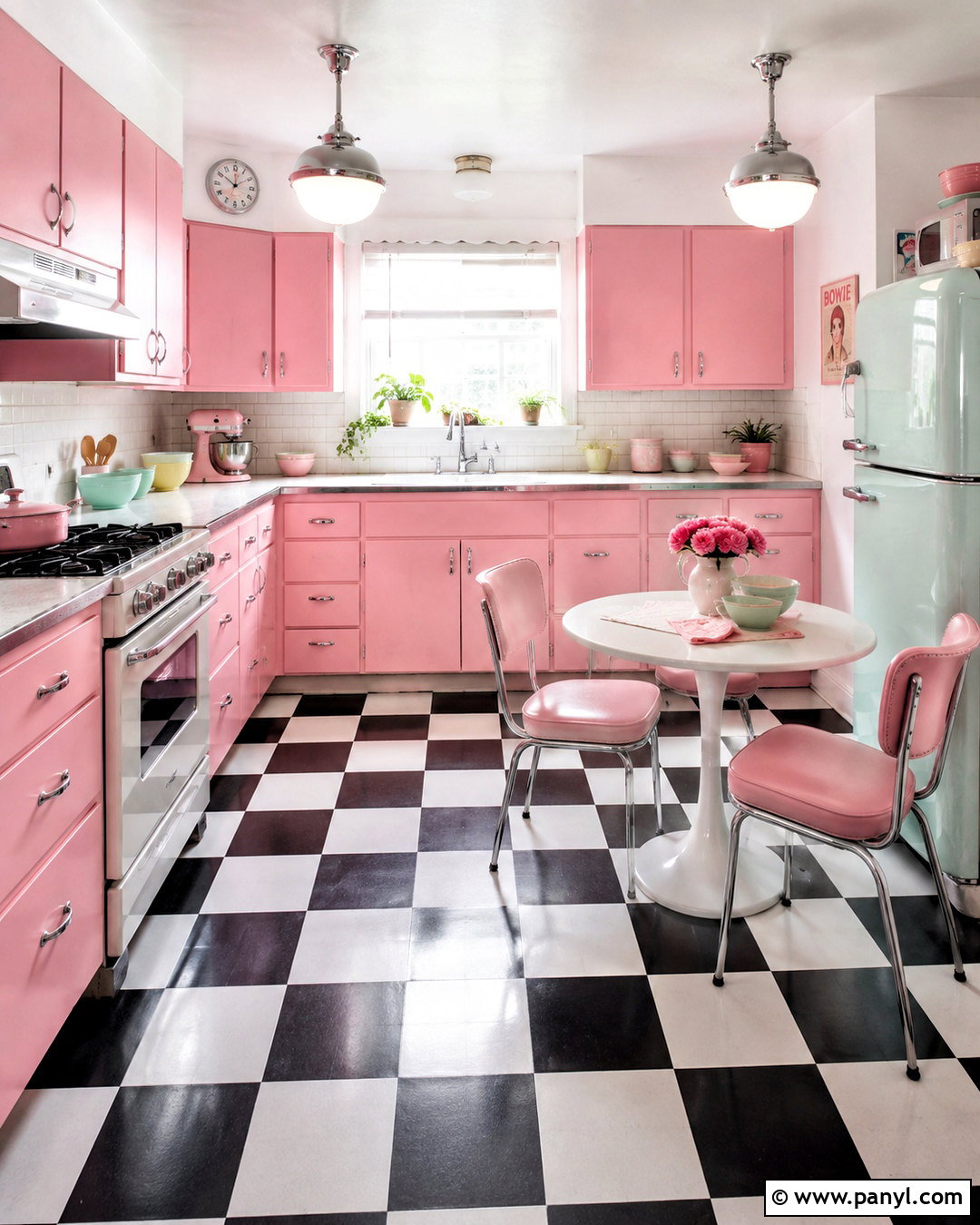 Retro Pink Kitchen - 20 pink kitchen designs