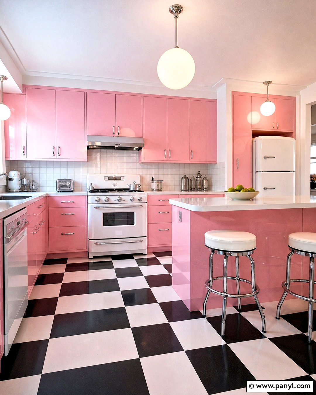 Retro Pink Kitchen - 20 pink kitchen inspiration ideas